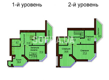 Двухуровневая квартира 119 м/кв - ЖК София