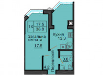 Однокімнатна квартира 38,8 м/кв - ЖК София