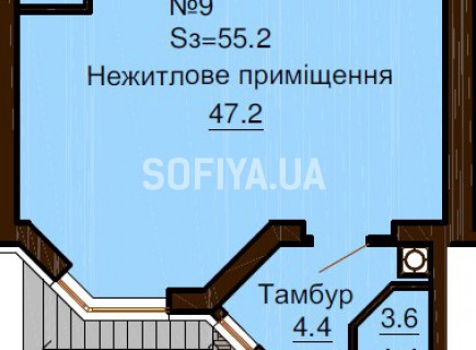  Нежилое помещение 55.2 м/кв - ЖК София