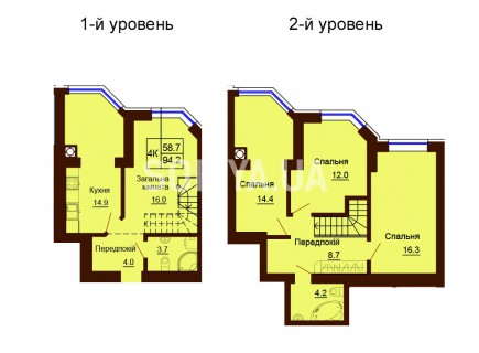 Двухуровневая квартира 94.2 м/кв - ЖК София