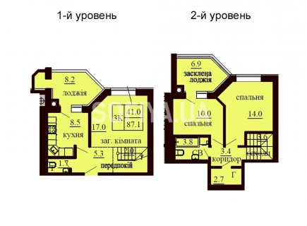 Двухуровневая квартира 87.1 м/кв - ЖК София