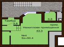 Нежилое помещение 50.4 м/кв - ЖК София