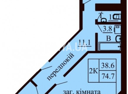 2-х комнатная квартира 74.7 м/кв - ЖК София