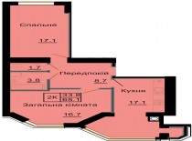 Двухкомнатная квартира 65,1 м/кв - ЖК София