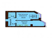 Однокомнатная квартира 37.4 м/кв - ЖК София