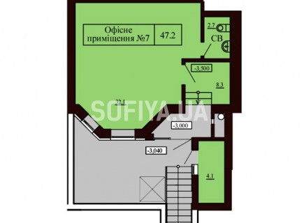 Нежилое помещение 47.2 м/кв - ЖК София