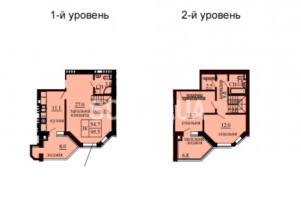 Двухуровневая квартира 95.5 м/кв - ЖК София