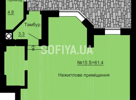 Нежилое помещение 61.4 м/кв - ЖК София