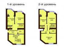 Двухуровневая квартира 132.2 м/кв - ЖК София