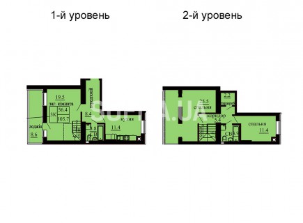 Двухуровневая квартира 105.7 м/кв - ЖК София