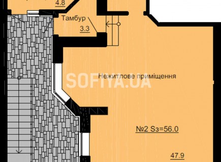 Нежилое помещение 56 м/кв - ЖК София