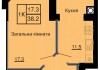 Однокомнатная квартира 38,2 м/кв - ЖК София