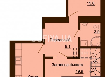 Двухуровневая квартира 115.2 м/кв - ЖК София