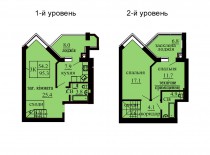 Двухуровневая квартира 95.3 м/кв - ЖК София