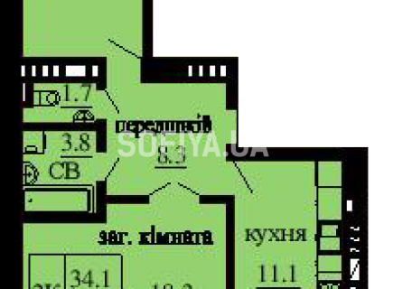 2-х комнатная квартира 67 м/кв - ЖК София