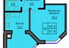 Однокомнатная квартира 37.5 м/кв - ЖК София