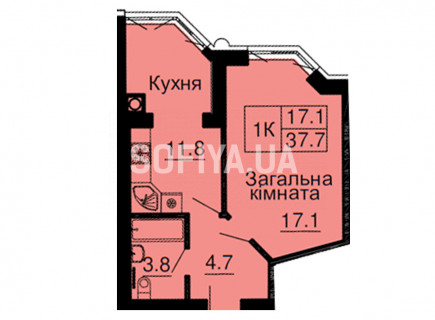 Однокомнатная квартира 37,7 м/кв - ЖК София