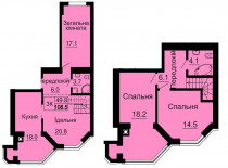 Дворівнева квартира 108,5 м.кв - ЖК София