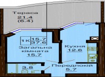 Однокомнатная квартира 37.6 м/кв - ЖК София