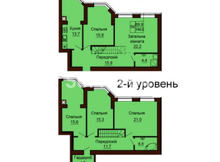 Двухуровневая квартира 144 м/кв - ЖК София