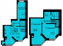 Двухуровневая квартира 108,7 м/кв - ЖК София