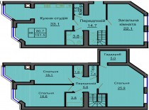 Двухуровневая квартира 151,5 м/кв - ЖК София