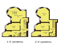 Двухуровневая квартира 134.2 м/кв - ЖК София