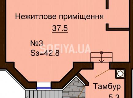 Нежилое помещение 42.8 м/кв - ЖК София