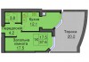 Однокомнатная квартира 37,6 м/кв - ЖК София