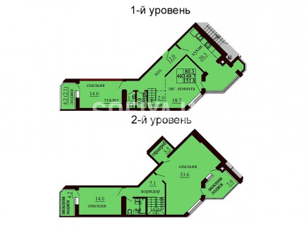 Двухуровневая квартира 151.8 м/кв - ЖК София