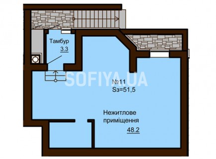 Нежилое помещение 51.5 м/кв - ЖК София