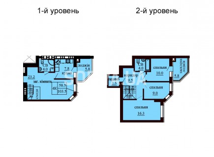 Двухуровневая квартира 103.5 м/кв - ЖК София