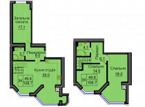 Двухуровневая квартира 108,7 м/кв - ЖК София