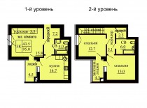 Двухуровневая квартира 95 м/кв - ЖК София