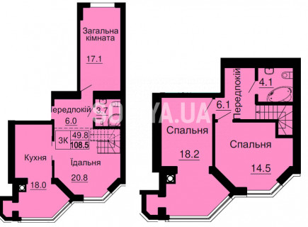 Дворівнева квартира 108,5 м/кв - ЖК София