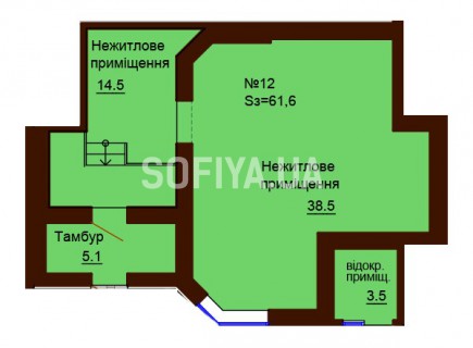 Нежилое помещение 61.6 м/кв - ЖК София