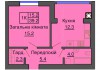 Однокомнатная квартира 39,2 м/кв - ЖК София