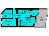 Трехкомнатная квартира 74,1 м/кв - ЖК София