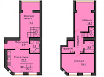 Двухуровневая квартира 95,2 м/кв - ЖК София