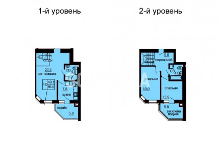 Двухуровневая квартира 94.4 м/кв - ЖК София