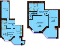 Двухуровневая квартира 108.2 м/кв - ЖК София