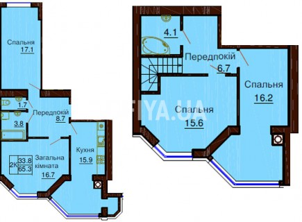 Двухуровневая квартира 108.2 м/кв - ЖК София