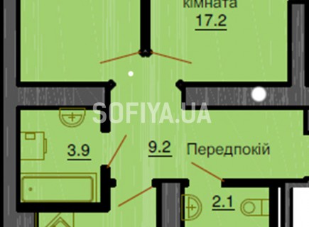 Двухкомнатная квартира 57.8 м/кв - ЖК София