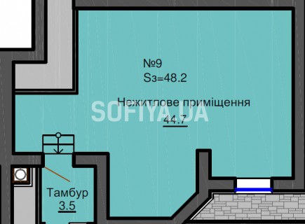 Нежилое помещение 48,2 м/кв - ЖК София