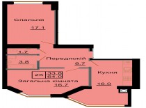 Двухкомнатная квартира 64,0 м/кв - ЖК София