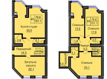 Двухуровневая квартира 151,1 м/кв - ЖК София