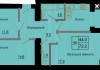 3-х комнатная квартира 72,2 м/кв - ЖК София