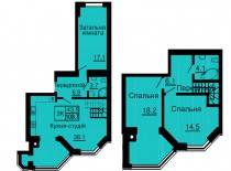 Двухуровневая квартира 108,7 м/кв - ЖК София