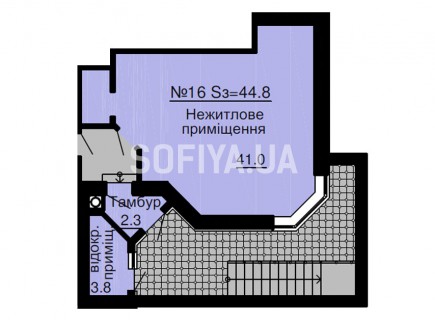 Нежилое помещение 44,8 м/кв - ЖК София