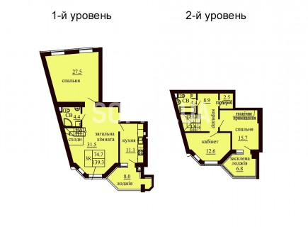 Двухуровневая квартира 139.3 м/кв - ЖК София